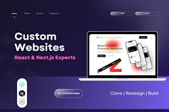 develop, redesign, or create a copy clone website using react or next js