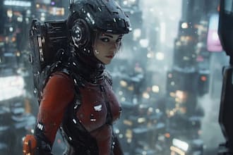 do cyberpunk scifi futuristic city