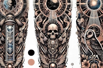 create attractive realism and full sleeve tattoo designs
