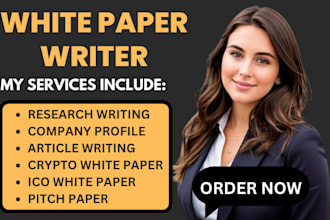 write white paper, pitch deck, article, nft, crypto white paper, company profile