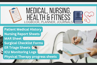 create digitally fillable medical journals, logbook, workbook, forms on canva
