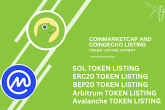 do token listing on coingecko or coinmarketcap, bscscan, etherscan, coin listing