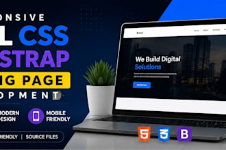 develop a responsive HTML, CSS, bootstrap landing page