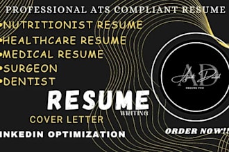 professionally write healthcare, nursing, medical, dentist, and pharmacy resume