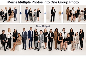 merge people in one photo, putting people together