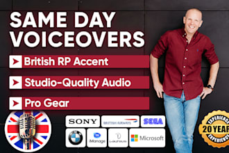 record a british male voiceover for commercials, corporate, or elearning