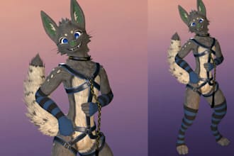 create custom vrchat avatar furry vrc avatar 3d vr character design furry nsfw