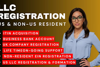 do US llc registration, company registration, 501c3 registration, itin number