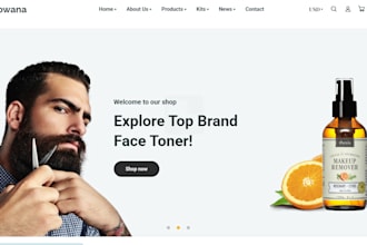 design a shopify store for beard care, hair care, and grooming products