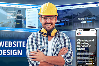 create cleaning plumbing handyman roofing flooring hvac wordpress website
