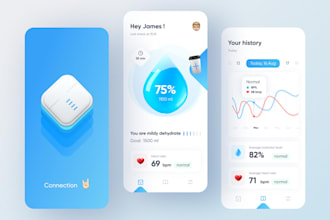 create ai hydration tracker app, water intake reminder app, wellness coach app