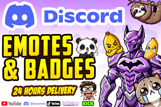design emotes emojis and badges for discord youtube twitch streamers