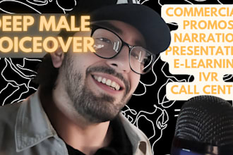 record an american male voiceover ad, commercial or promo