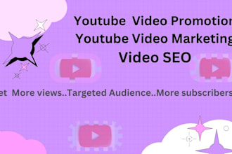 do full youtube promotion and SEO service to skyrocket your channel
