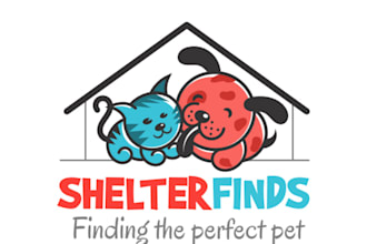 create pet, store, animal, kids, product, cartoon logo