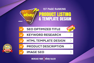 do ebay SEO for product listing services with an ebay template design