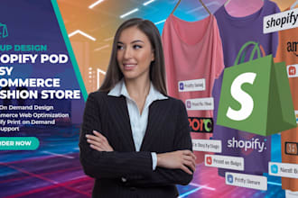 setup design shopify pod etsy ecommerce web fashion store in sprocket printful