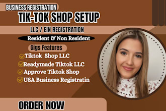 setup tiktok shop,dubai US llc business registration, ein for non resident
