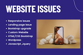 fix html css js bootstrap responsive bugs issues web issues