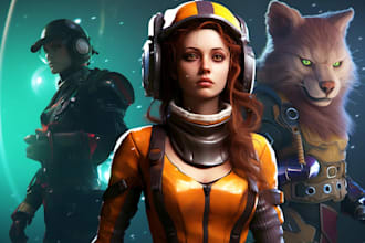 do unique sci fi character and sci fi art