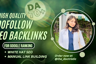 provide manual backlinks and white hat SEO for ranking boost