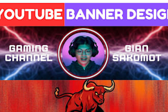 design a modern youtube channel banner and logo