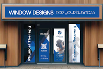 design a modern vinyl for your door and windows of shopfront or storefront