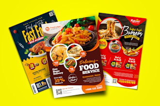 design professional food, sports and fitness flyers