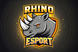 deliver an elegant and modern rhino logo design for your brand