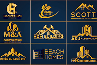 design minimalist,construction,real estate,roofing,mortgage,plumbing,house logo