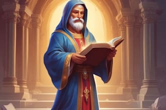 design cartoon character holy saint figure illustration