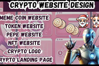 design crypto website, meme website, meme coin, crypto token crypto landing page