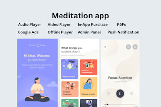 develop health app wellness app fitness app meditation app for android IOS
