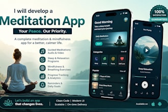 develop telehealth app wellness app fitness app meditation app for android IOS