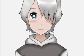 draw a 2d vtuber character in style as you like