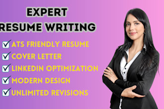 provide best resume writing service, cover letter and linkedin optimization