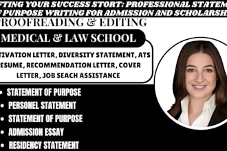 edit, proofread your personal statement, statement of purpose, admission essay
