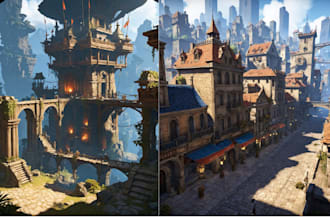 do 3d game environment, level design,  game background, unity game map, 3d scene