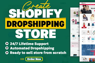 create a passive income shopify dropshipping store or 30k shopify website