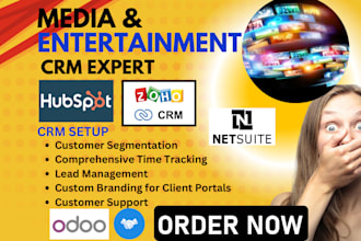 setup media and entertainment hubspot zoho pipedrive sugarcrm creatio agile crm