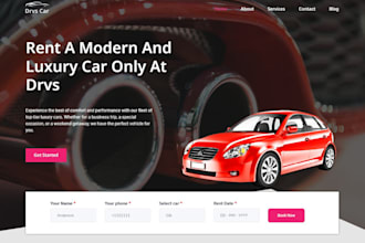 design car rental website, car, auto detailing website, taxi booking website