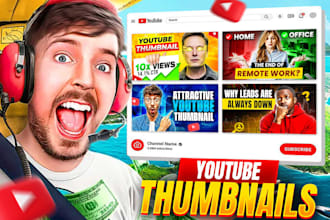 create attractive clickbait amazing youtube thumbnail design