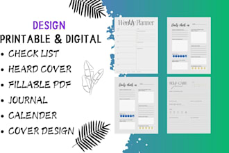 format,design interactive pdf, planner calendar digital journal,low content book