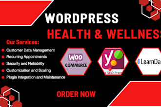setup wordpress health and wellness woocommerce learndash yoast SEO fitpress