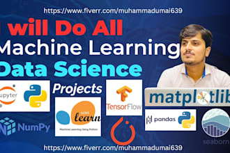 do datascience,ml,ai, pandas,numpy,matplotlib, jupyter notebook, python projects
