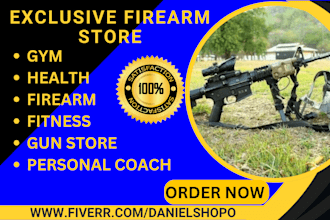 design firearm shopify store fitness gym workout health personal coach gun store