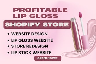 build lip balm lipstick lip gloss labelled design lip gloss website design