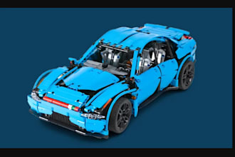 do custom 3d lego car, 3d lego, model with manual instruction and xml part