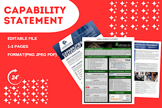 design an award winning federal government capability statement, company profile