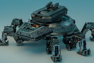 design 3d sci fi mech robot creature concept models realistic 3d game character